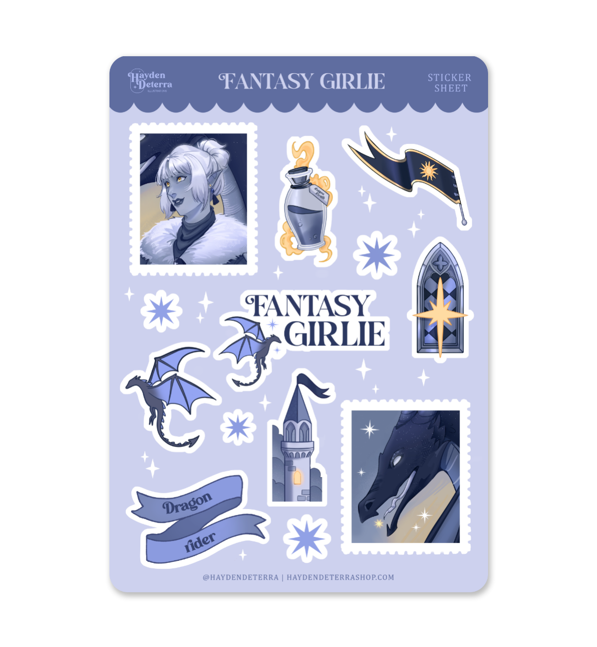 Fantasy Girlie Stickers Sheet