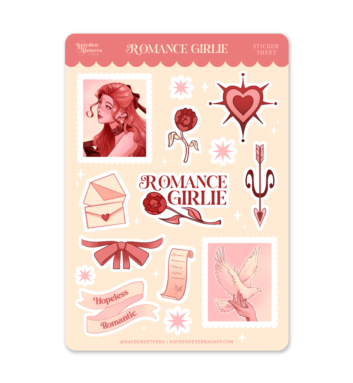 Romance Girlie Stickers Sheet
