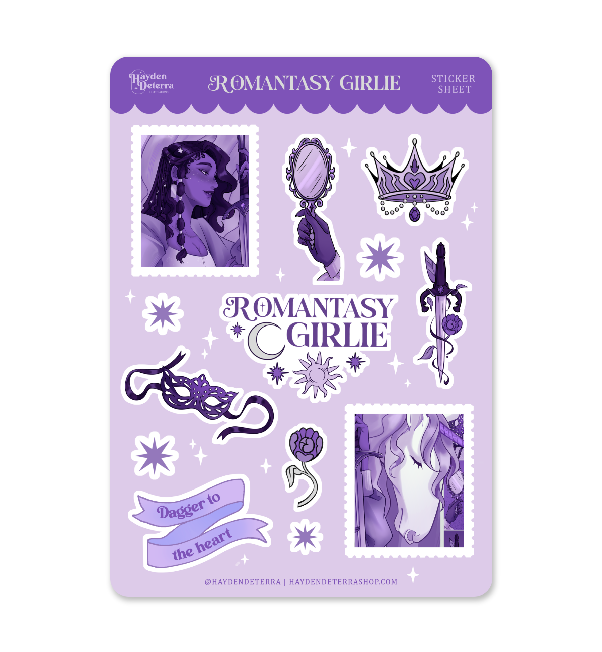Romantasy Girlie Stickers Sheet