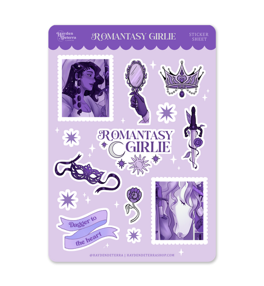 Romantasy Girlie Stickers Sheet