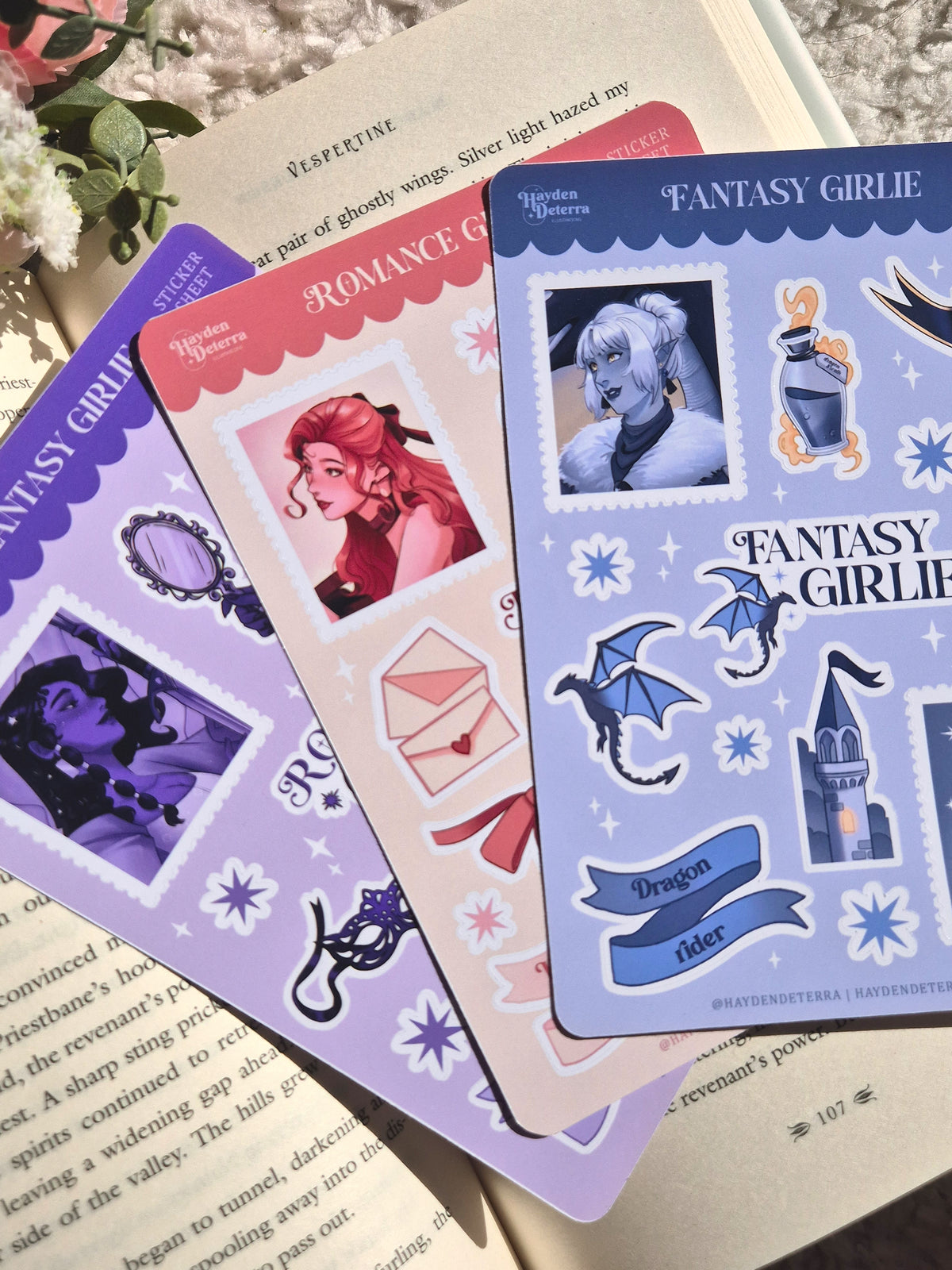 Romantasy Girlie Stickers Sheet